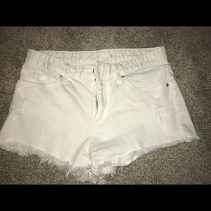 White Jean shorts